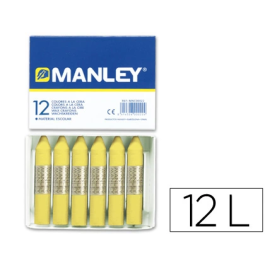 Manley Estuche De 12 Ceras Amarillo Claro 60 mm Precio: 2.50000036. SKU: B1AQVH88SV