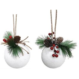 Bola Decoracion Navidad Tradicional DKD Home Decor Blanco Verde 8 x 13 x 12 cm (12 Unidades) Precio: 15.68999982. SKU: B1GGDA9RVD