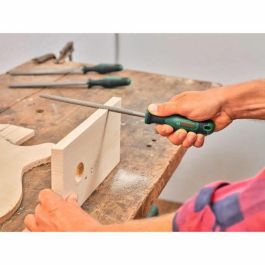 Bosch BOS4053423255515 Juego de 5 limas redondas, semiredondas, planas, triangulares y cuadradas de acero de carburo duro, recorrido medio, 2 Softgrip