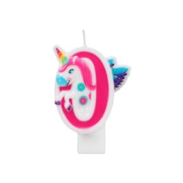 Vela Nº0 Unicornio Multicolor Decoración