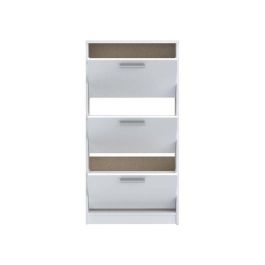 MAC MSA312120 Zapatero de 3 Puertas Abatibles, para 6 Pares, Blanco Mate, 58,2 x 20,4 x 115,5 cm