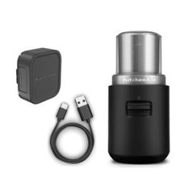 Kitchenaid Molinillo de Café Inalámbrico 12V, Capacidad 113g, Portátil, Color Negro Mate