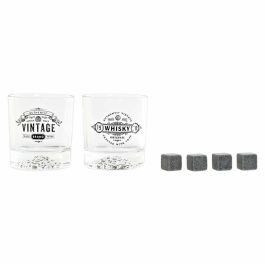 Vaso Loft DKD Home Decor Transparente Gris Oscuro 14.5 x 8.5 x 27 cm Set de 6