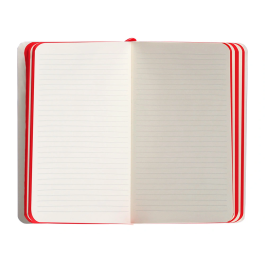 Antartik Cuaderno A6 Tapa Blanda Rayas Negro y Rojo 100 Hojas 80gr FSC