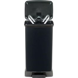 CURVER Papelera Rectangular Decobin - 50 L - Negro Carbón CURVER Papelera Rectangular Decobin - 50 L - Negro Carbón