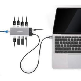 Manhattan USB-C Dock/Hub, Ports (X10): Ethernet, Hdmi (X2 8K), USB-A