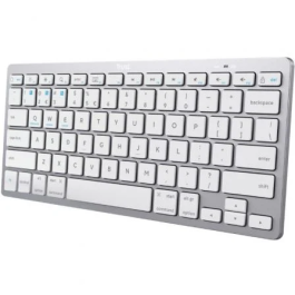 Trust Teclado Basics Bluetooth para PC, Tablet y Smartphone, Blanco-Plata