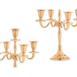 Candelabro 5 Velas Dorado 28.5 cm Aluminio - Giftdecor (4 Unidades) Candelabro 5 Velas Dorado 28.5 cm Aluminio - Giftdecor (4 Unidades)