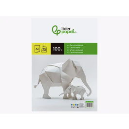 Liderpapel Cartulina A3 180g/m2 Blanca Paquete 100 Hojas Escolar Escolar
