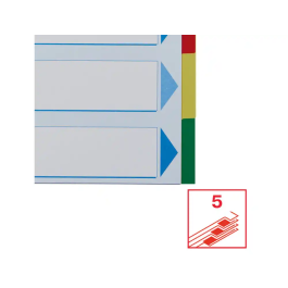 Separadores Esselte Pp A4 5 Pestañas 11 Taladros Con Ind.Col.