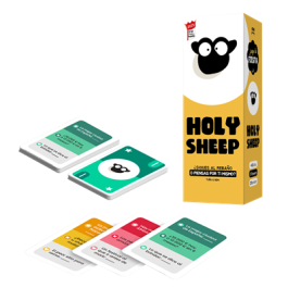 La Caja LCHS01ES Holy Sheep - Juego de Mesa Disparatado para 3 a 9 Jugadores, 20 min, +12 años, +700 temas