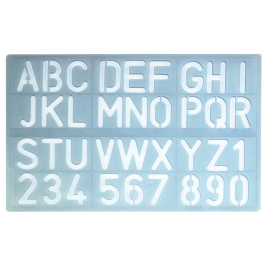 Liderpapel Plantilla 1600 Letras y Numeros 30 mm Trazar Figuras