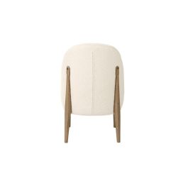 DKD Home Decor 2c24 Silla Urban Top Chairs Tapizada en Poliéster Blanco con Patas de Fresno - 54.5x63.5x85 cm