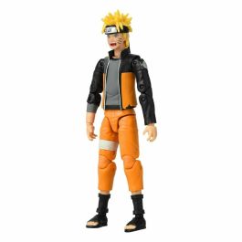 Bandai Figura Anime Heroes Naruto Shippuden Naruto Uzumaki Batalla Final 17 cm con manos extra, amarillo y negro