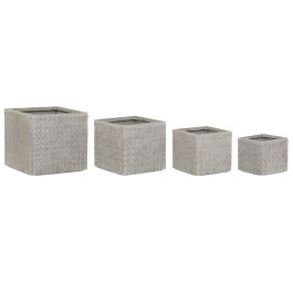 Set de Maceteros Home ESPRIT Beige Fibra de Vidrio Magnesio 44,5 x 44,5 x 42,5 cm (4 Unidades) Precio: 139.49999976. SKU: B1HMR8ENA4