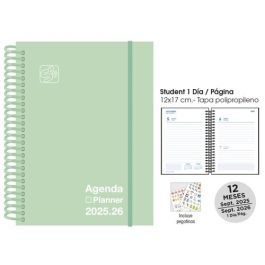 Agenda Escolar (2025-26) Senfort Catalan Student Unicolor Espiral Tapa Pp Con Goma 120X170 D/P Pastel Verde Precio: 8.59000054. SKU: B132RHGVQT
