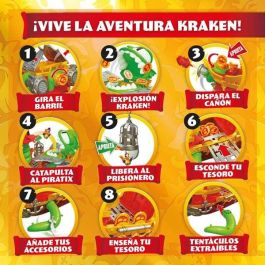 Magic Box Barco Pirata Kraken PPXSP112IN20 con Cañón, Catapulta y Prisión para 10 Figuras Piratix