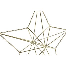 DKD Home Decor Decoración Colgante Navidad Moderna Estrella LED Metálica Dorado Plateado, Set de 2 Unidades, 30x30x11 cm