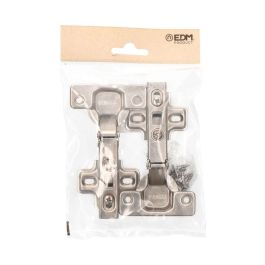 Edm Bisagra Cazoleta Clip Recta BC03 35mm Zincado Acero con Base y Tornillos Incluidos