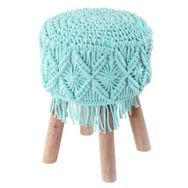 Reposapies Boho DKD Home Decor Verde Menta Marron 33 x 43 x 33 cm