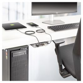 StarTech 10G5A2CS Hub USB-C de 7 Puertos, Autoalimentado, 10 Gbps, USB 3.2 Gen 2 Tipo-A y Tipo-C, Color Plata