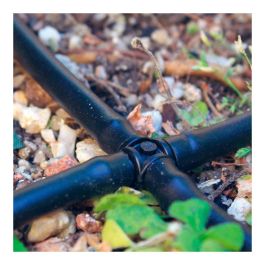 Blue Bird-Altadex Cruz 4mm Pack 10 Conexiones Micro Riego Polipropileno Tratamiento Anti UV Negro