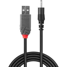 Lindy Cable Alimentación USB Tipo A a DC 1.5m, 5V 0.9A, Conector 2.5mm Exterior / 0.7mm Interior para Dispositivos