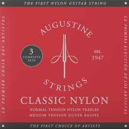 Augustine Pack 3 Juegos Cuerdas Guitarra Clásica Nylon Tensión Normal