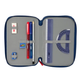 Estuche Escolar con Accesorios Super Mario Trick Rojo Azul oscuro 12,5 x 19,5 x 5,5 cm 37 Piezas