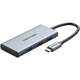 Vention TOOHB Docking Station USB-C Hub 4K HDMI, 3xUSB 3.0, Lector Tarjetas SD/MicroSD simultáneo, Gris
