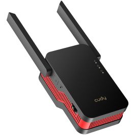 Cudy RE3000 Repetidor WiFi 6 Mesh AX3000 Dual Band Gigabit Ethernet Negro/Rojo