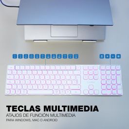 Coolbox Teclado Inalambrico Retroiluminado Moonlight Key B431 Bluetooth 5.1 + RF 2.4GHz Aluminio