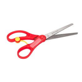 Liderpapel Tijera 15 cm con Resorte para Facilitar el Corte, Punta Redonda, Acero Inoxidable, Apta para Todos los Usos