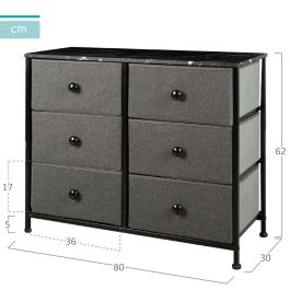 Cómoda Max Home Gris Mármol 80 x 62 x 30 cm Cómoda Max Home Gris Mármol 80 x 62 x 30 cm