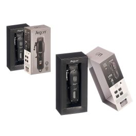 Argon Maquina Cortapelo Profesional Digital con 4 Accesorios, Batería 1200mAh, Carga USB, Negro, Motor 7000 rpm, Uso 150 min (Set de 12)