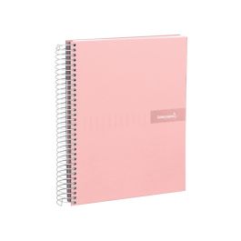 Cuaderno Espiral Liderpapel A4 Crafty Tapa Forrada 80H 90 gr Cuadro 4 mm Con Margen Color Rosa 5 unidades