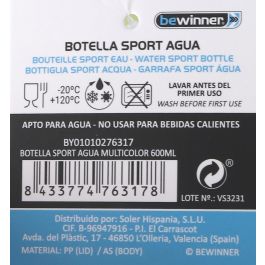 Bewinner Botella Sport Agua Multicolor 600 ml (12 Unidades)