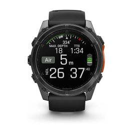 Garmin Fenix 8 3,56 cm (1.4") AMOLED 454 x 454 Pixeles Pantalla táctil Gris Wifi GPS (satélite) Silicona Negro