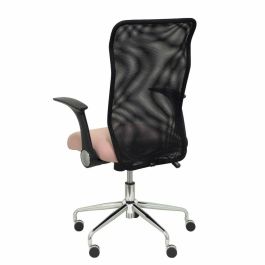 PIQUERAS Y CRESPO Silla Minaya respaldo malla negro asiento bali rosa palido PIQUERAS Y CRESPO Silla Minaya respaldo malla negro asiento bali rosa palido
