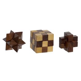 Juego Colonial DKD Home Decor Marron Oscuro Dorado 7 x 6 x 17 cm Set de 4 (4 Unidades)