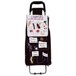 Entre Temps Carro de Compra PVC Altura 95 cm, Estructura de Acero con Ruedas de Goma, Colores Surtidos Rojo, Amarillo, Blanco y Negro