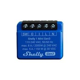 Shelly Módulo switch Mini 1 Gen3 Wi-Fi BT Precio: 22.58999941. SKU: B1E5FLRSD5