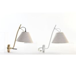 Lámpara de Pared DKD Home Decor Dorado Metal Lino Blanco 50 W Moderno (22 x 32 x 37 cm) (2 Unidades) Precio: 37.50000056. SKU: B1JHJS3NDB