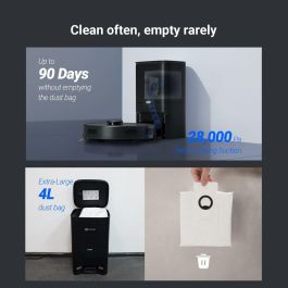 EZVIZ RE4 Plus Robot Aspirador y Fregasuelos con Base Autovaciable 4L, 90 Días sin Vaciar, 4000 Pa, Navegación LiDAR, Negro EZVIZ RE4 Plus Robot Aspirador y Fregasuelos con Base Autovaciable 4L, 90 Días sin Vaciar, 4000 Pa, Navegación LiDAR, Negro