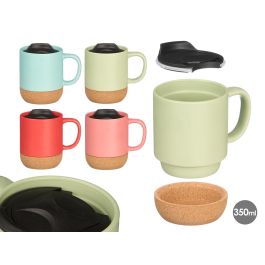 Vessia Taza con Base de Corcho y Tapa Surtida, Cerámica, 350 ml, 12.5x11x8.5 cm (Set de 24) Precio: 38.59000002. SKU: B1JE9W24KH