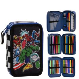 Cerdá Plumier Estuche Escolar con Material Escolar Giotto y diseño Avengers - 12.5x6.5x19.5 cm - Color Negro - Recomendado 3 años Precio: 19.49999942. SKU: B144EAH9V3