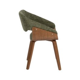 Silla Verde-Marrón Tejido-Madera 51 X 55 X 75 cm