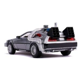 Coche de metal dlorean regreso al futuro ii con luz escala 1:24 30x15x11 cm