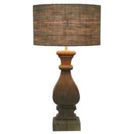 DKD Home Decor Lámpara Sobremesa Item Home Madera Yute 41 x 82 x 41 cm