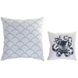 DKD Home Decor Cojin Atlantico Azul Blanco Algodon 50 x 50 x 10 cm Set de 2 Precio: 51.49999943. SKU: B1A63REQMT